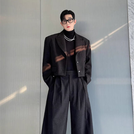 Two Piece Retro Thick Short Casual Suit Set For Niche Designers